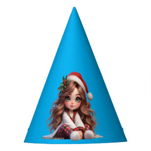 Jolie fille de Noël avec l'art du chapeau de Père
