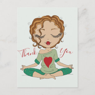 Jolie Fille de Yoga Merci Carte Postale Cheveux