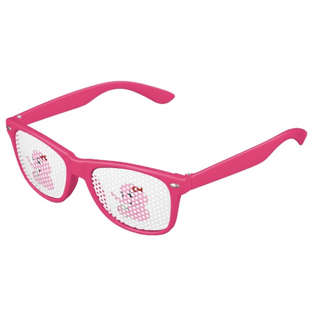 Jolie fille éléphant dessin animé enfants lunettes (Angle)