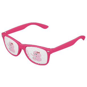 Jolie fille éléphant dessin animé enfants lunettes