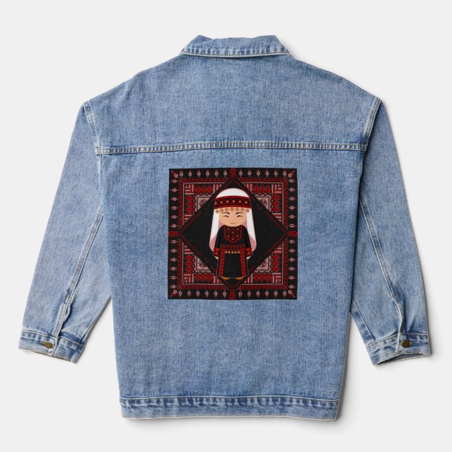 jolie fille palestinienne Broderie rouge tatreez (Verso)