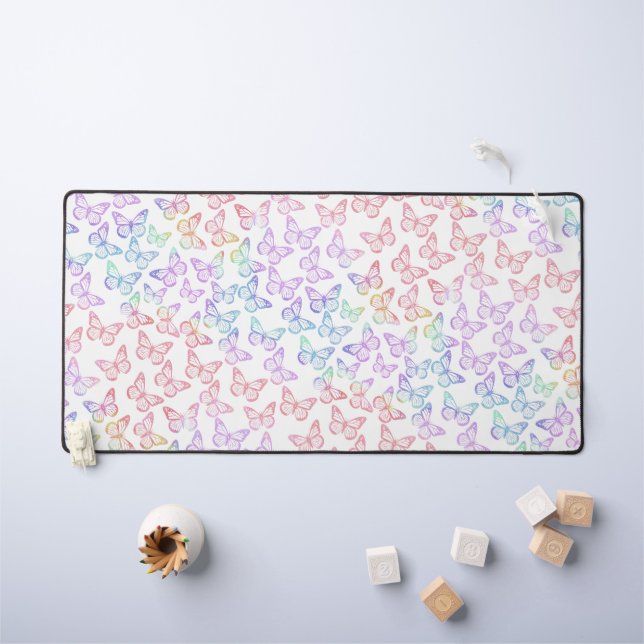 Jolie fille Pastel Butterfly Motif Iridescente (Tableau pour enfants)