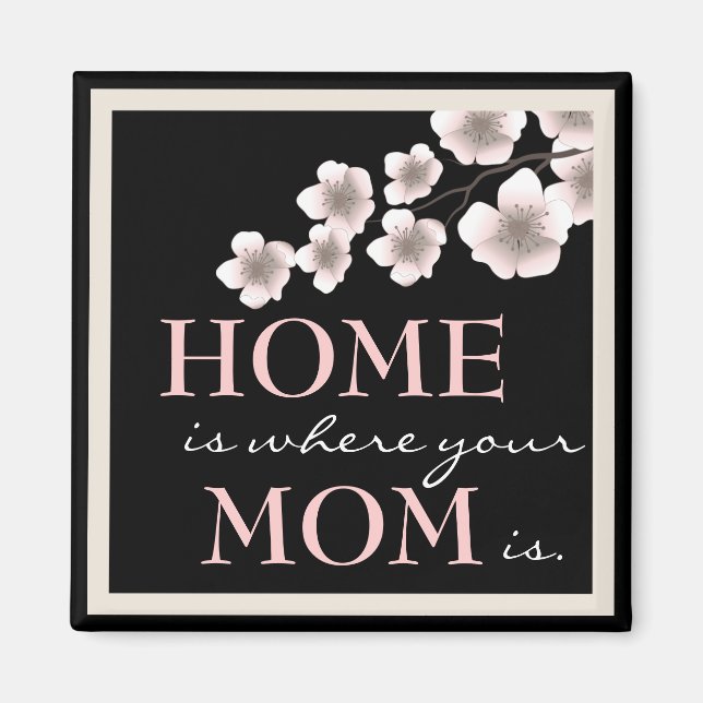 Jolie fleur de cerise Maman & Home Magnet (Devant)