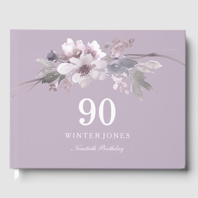 Jolie Fleur pourpre 90e anniversaire de fête Livre (Recto)