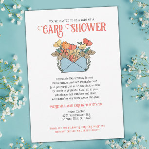 Jolie Fleurs Carte Douche par courrier Anniversair