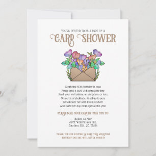 Jolie Fleurs Carte Douche par courrier Anniversair