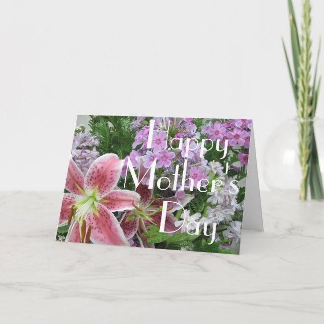 Jolie Fleurs Carte personnalisable Fête des Mères (Devant)