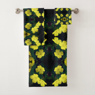Jolie Fleurs de Primrose Jaune Motif Abstrait