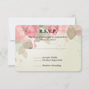 Jolie Fleurs Roses Mariage RSVP