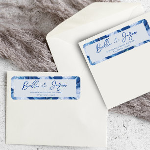 Jolie Floral Blue Flowers Mariage Adresse de retou