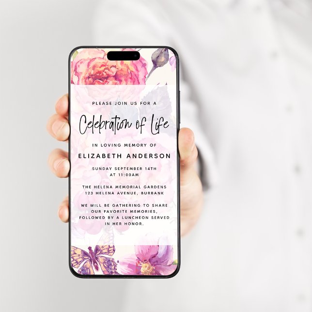 Jolie Floral Funeral Invitation numérique (Créateur téléchargé)