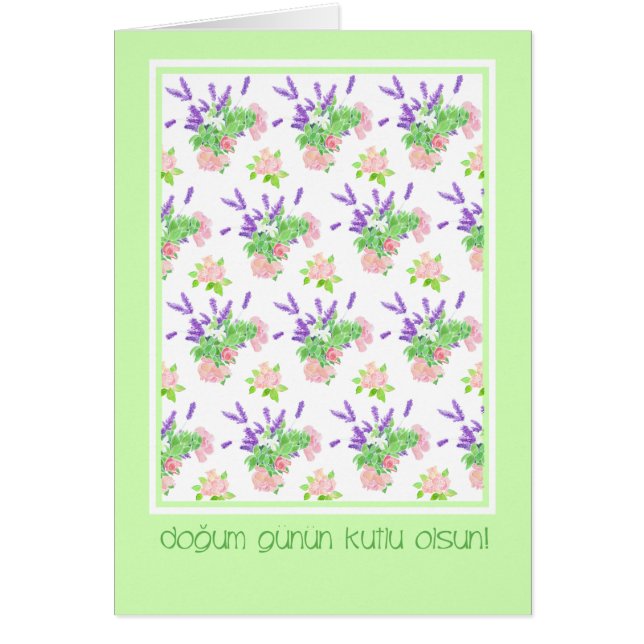 Jolie Floral Turc Salutation Anniversaire (Devant)