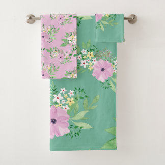 Jolie florale rose et verte