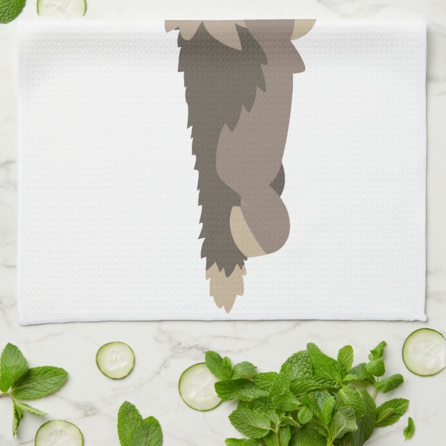 Jolie flotte Cartoon Wolf Serviette de cuisine (Plié)