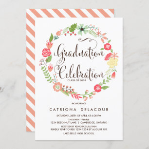 Jolie Garden Wreath Graduation Party Invitation