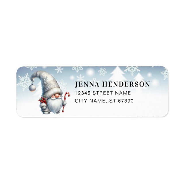 Jolie Gnome de Noël Retourner l'adresse Étiquettes (Devant)