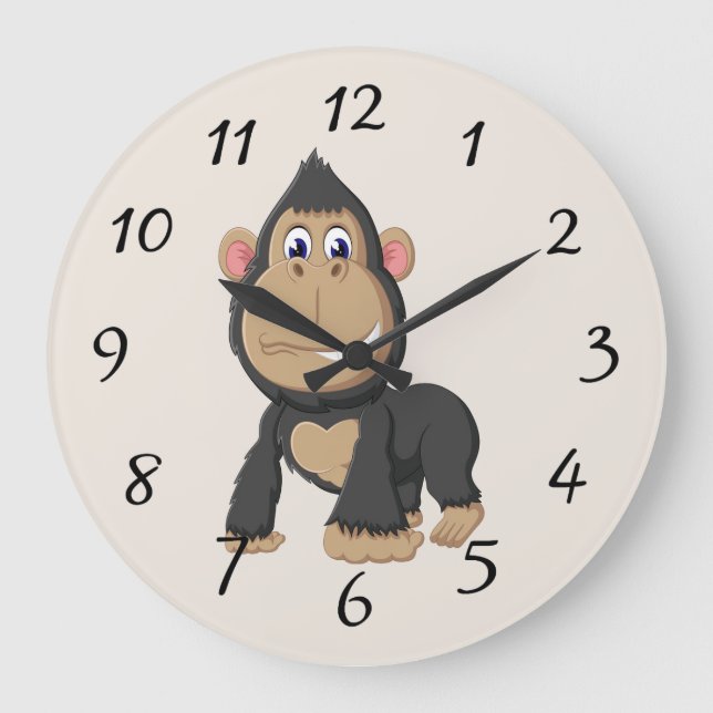 Jolie Gorilla Animée Grande horloge (Recto)