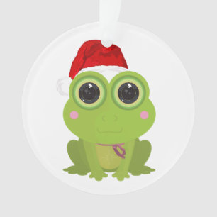 Jolie grenouille de Noël Chapeau de Père Noël déco