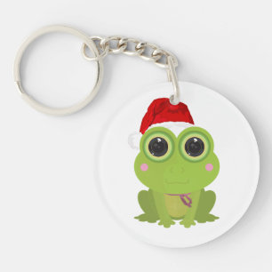 Jolie grenouille de Noël chapeau de Père Noël vaca