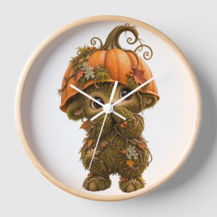 Jolie horloge murale de créature de la forêt de ci