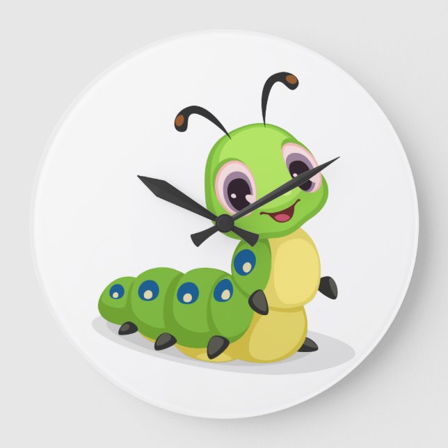 Jolie horloge murale ronde en acrylique Cute Cater (Recto)