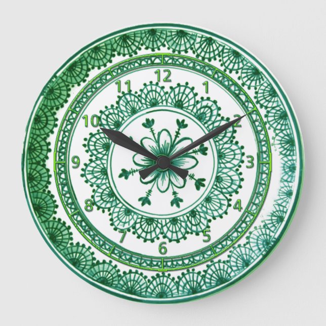 jolie horloge vintage plaque verte (Recto)