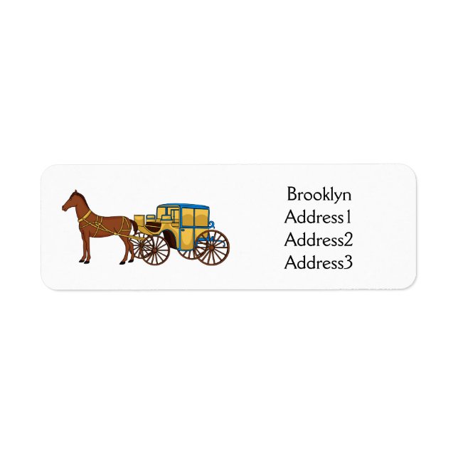 Jolie illustration de cheval et de calèche royale (Devant)