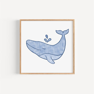 Jolie Impression d'Art de Nurserie de Baleine Bleu