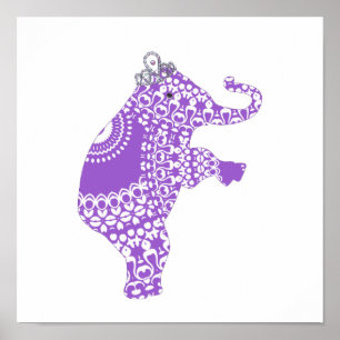 Jolie impression de nurserie d'éléphant princesse 