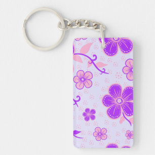 Jolie impression florale violette et rose sur lava