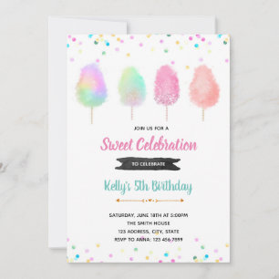 Jolie invitation à bonbons en coton
