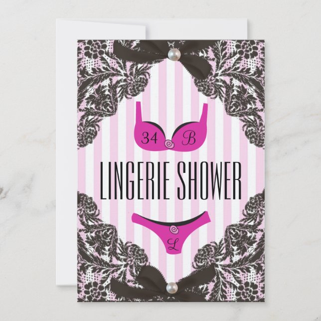 Jolie invitation à la douche Lingerie (Devant)