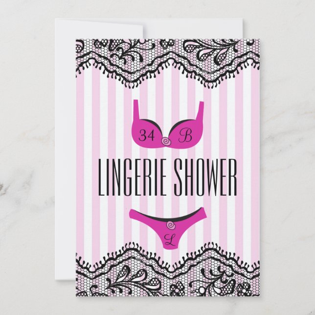 Jolie invitation à la douche Lingerie (Devant)