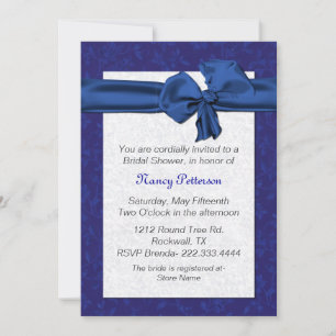 Jolie invitation à la douche nuptiale bleue et bla
