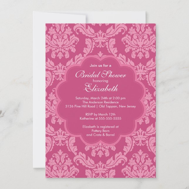 Jolie invitation à la douche nuptiale du printemps (Devant)