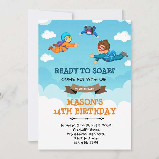 Jolie invitation à la fête d'anniversaire de la mo (Devant)