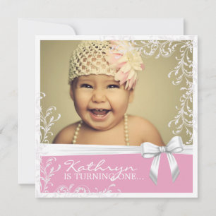 Jolie invitation à la fête d'anniversaire rose