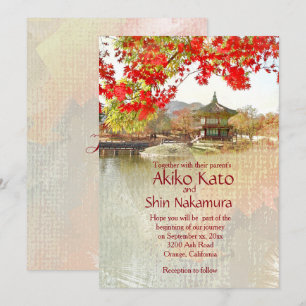 Jolie invitation à mariage sur mesure à thème asia