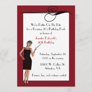 Jolie invitation Art Déco Anniversaire