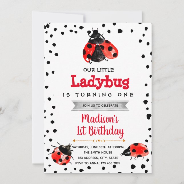 Jolie invitation d'anniversaire à la fête de cocci (Devant)