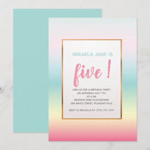 Jolie Invitation d'anniversaire des filles Ombre