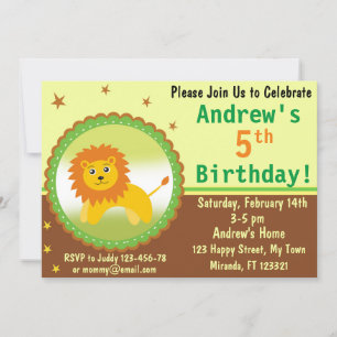Jolie invitation d'anniversaire Lion