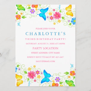 Jolie invitation d'anniversaire papillon