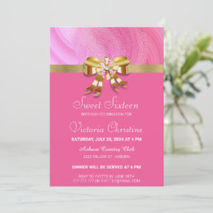 Jolie invitation d'anniversaire rose