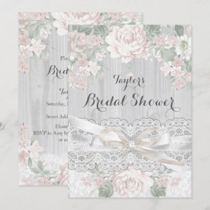 Jolie invitation de douche de mariée vintage en de