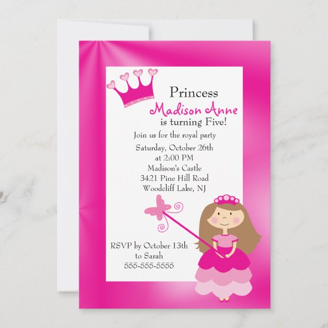 Jolie invitation de fête d'anniversaire de (Devant)