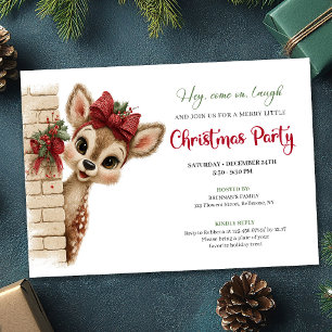 Jolie invitation de fête de Noël pour bébé faon mo