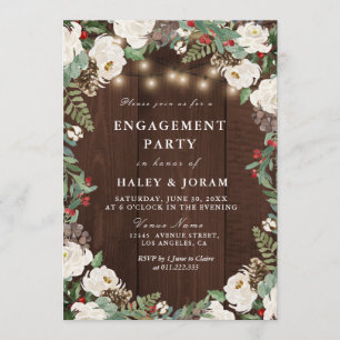 Jolie invitation de fête d'hiver rustique