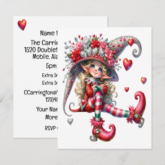 Jolie Invitation de fille masquée (Devant / Derrière)