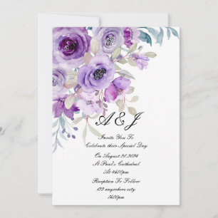 jolie invitation de mariage lilas violet